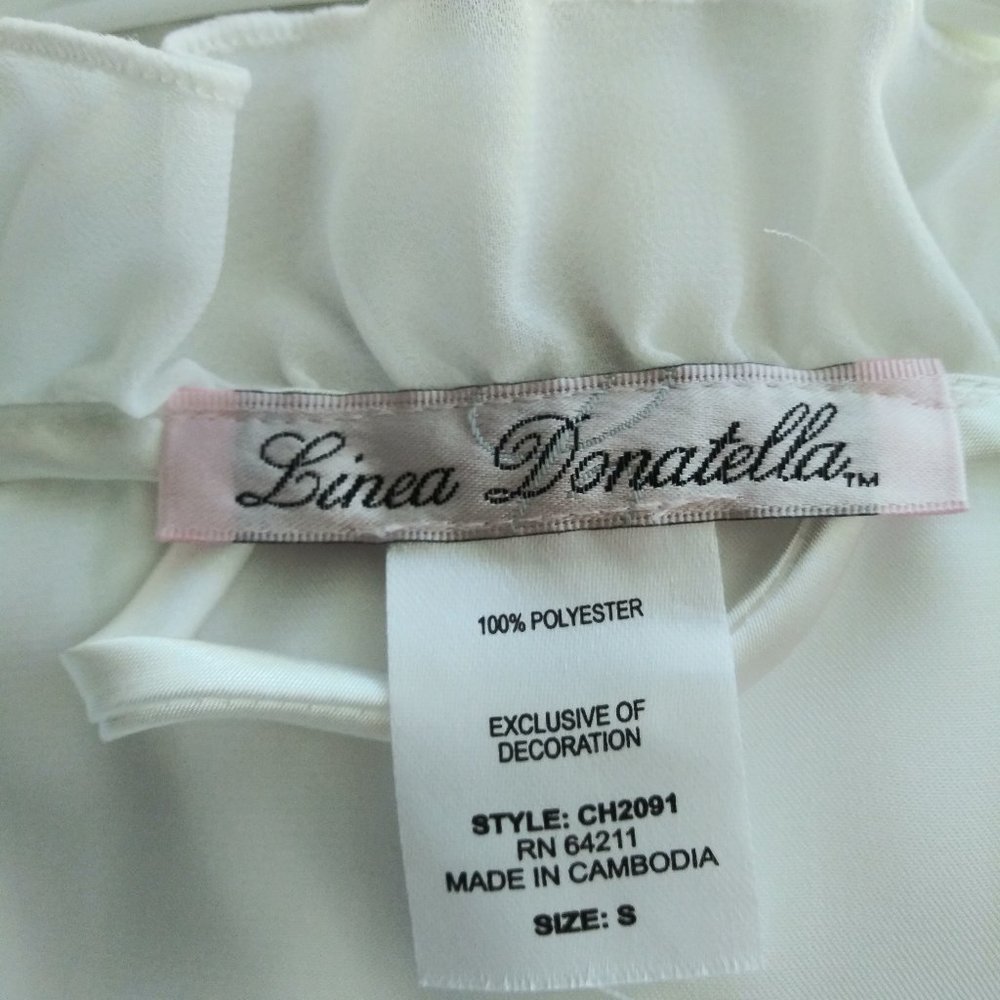 Linea Donatelle White Satin Nighty& Robe - Picture 5 of 5